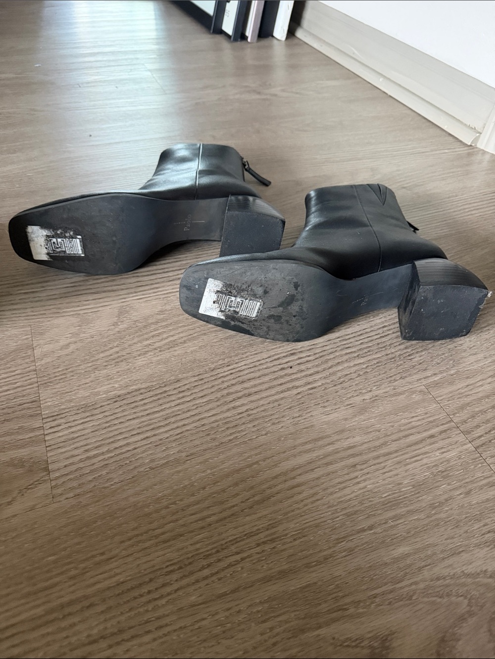 Paolo Black Square-Toe Ankle Boots - Picture 4 of 4